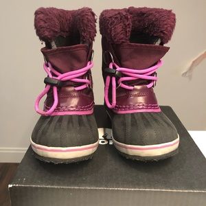 Girl’s Waterproof Faux Shearling-Trim Boots